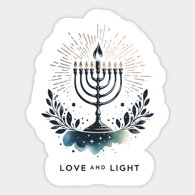 Love and Light Hanukkah Sticker by ArtVault23